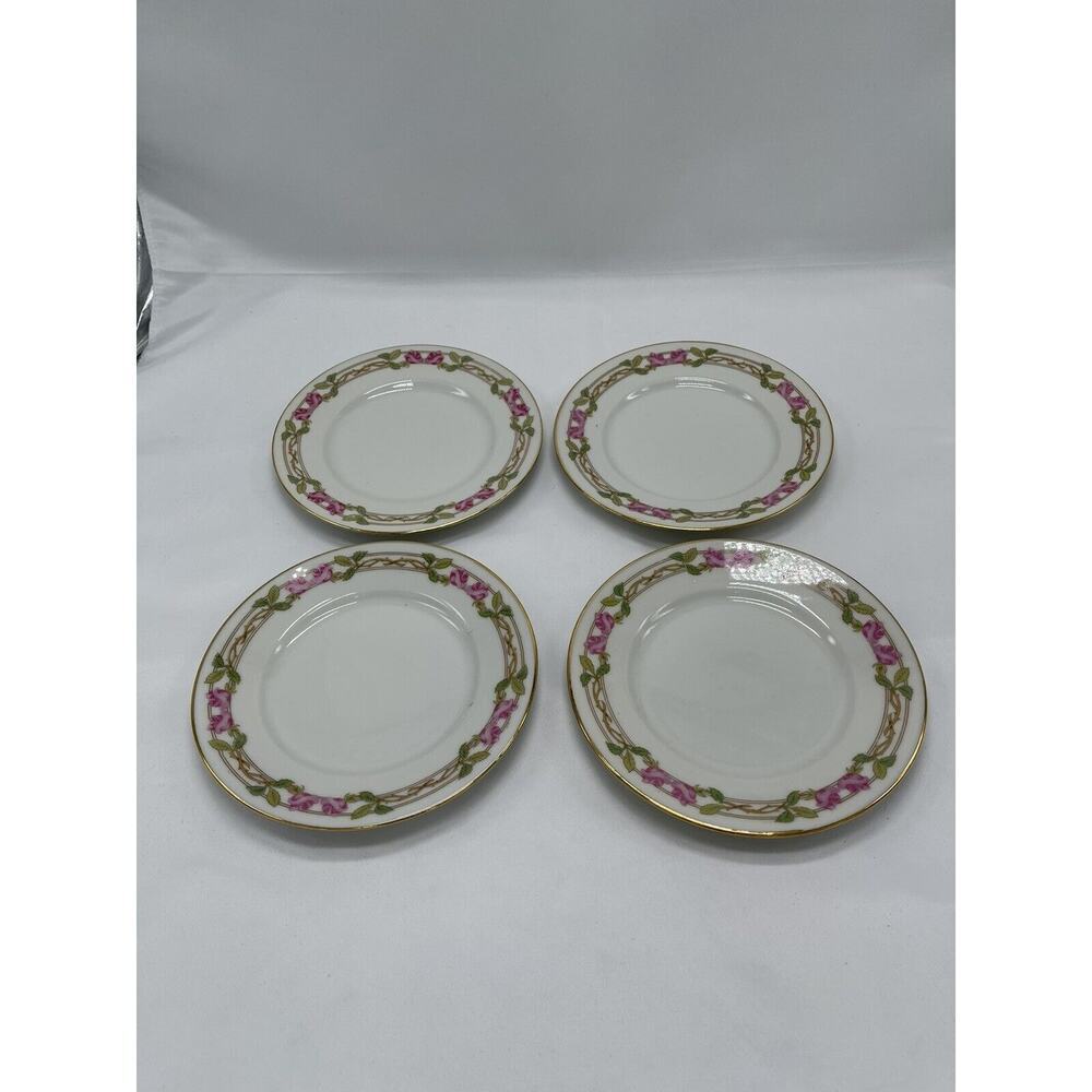 Limoges Wm. Guerin & Co France‎ Bread Plates Dessert Plate Set of 4 Vintage